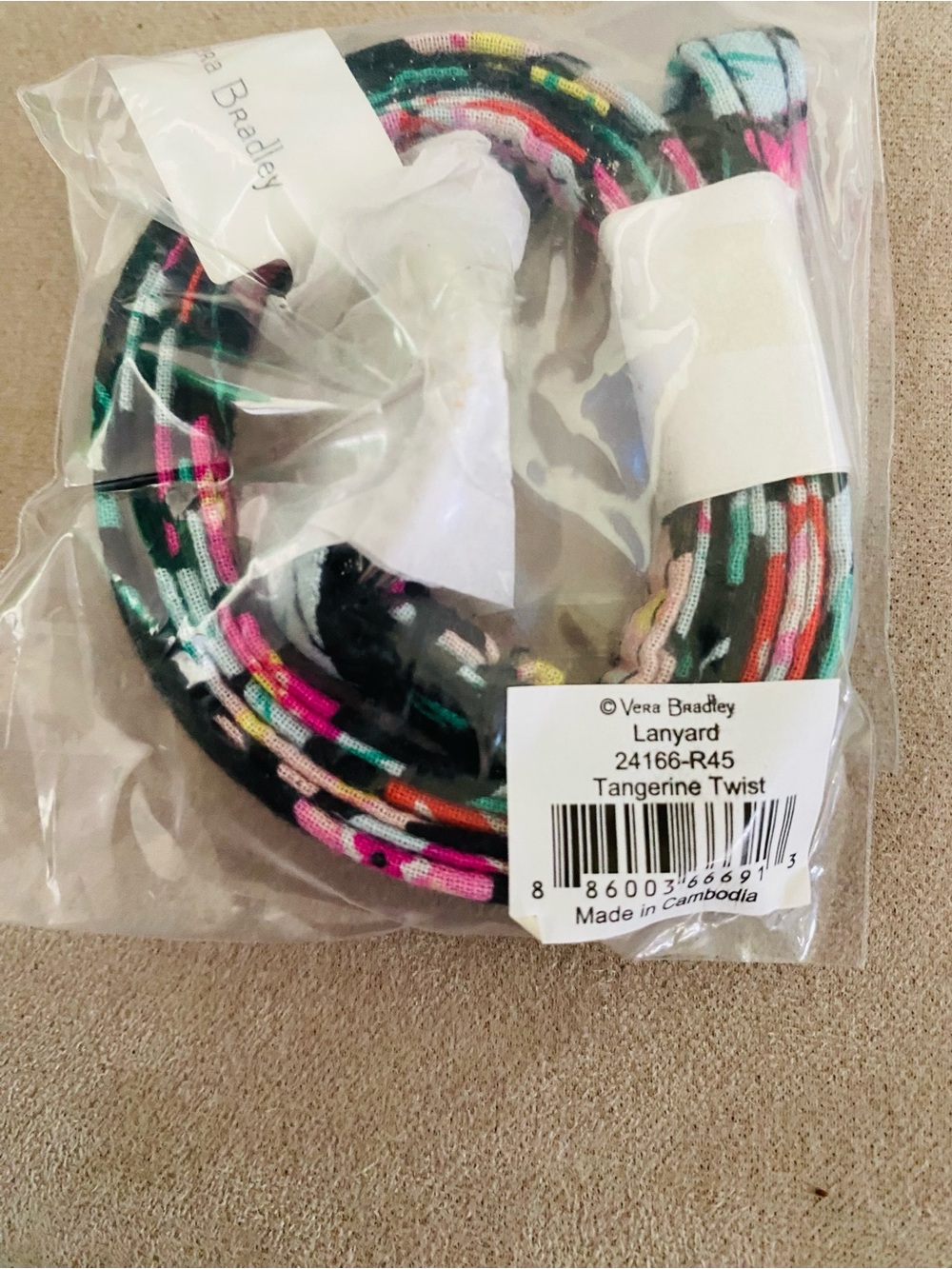 Vera Bradley Lanyard NWT “Tangerine Twist”